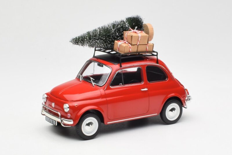Fiat 500 L Rdeč Christmas Norev 1:18 187779 Kovina