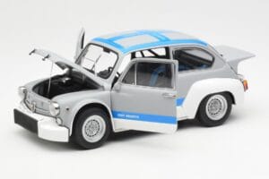 Fiat Abarth 1000 TCR Mat Siva Modre Črte AUTOart 1:18 72642 Kovina – slika 2 od 8