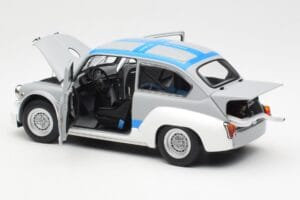 Fiat Abarth 1000 TCR Mat Siva Modre Črte AUTOart 1:18 72642 Kovina – slika 5 od 8