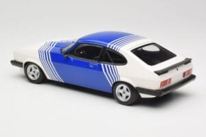 Ford Capri Mk2 3.0 Bel z Modrimi Črtami Minichamps 1:18 155788600 Kovina – slika 5 od 6