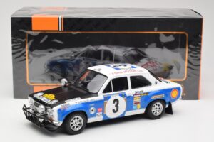 Ford Escort RS 1600 Mk1 #3 V. Preston Jr. / B. Smith Safari Rally 1973 IXO 1:18 18RMC075B Kovina – slika 6 od 6