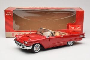 Ford Thunderbird Kabriolet Rdeč Sun Star 1:18 4311 Kovina – slika 8 od 8