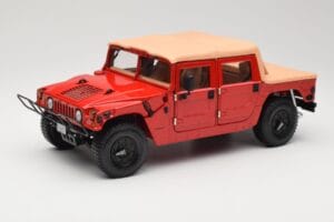 Hummer H1 Soft Top Rdeč Exoto 1:18 01805 Kovina