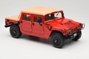 Hummer H1 Soft Top Rdeč Exoto 1:18 01805 Kovina – slika 6 od 8