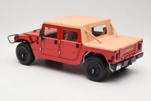 Hummer H1 Soft Top Rdeč Exoto 1:18 01805 Kovina – slika 7 od 8