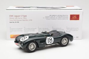 Jaguar C-Type #18 T. Rolt / D. Hamilton 24 Hours of Le Mans Winner 1953 CMC 1:18 M-195 Kovina – slika 6 od 6