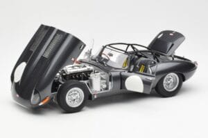 Jaguar E-Type Series 1 Coupe Lightweight Temno Siv AUTOart 1:18 73647 Kovina – slika 2 od 8