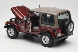 Jeep Wrangler TJ Sahara Rdeč Maisto 1:18 31662 Kovina – slika 5 od 8