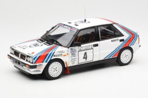 Lancia Delta HF 4WD #4 M. Alen / I. Kivimaki Martini Rally 1000 Lakes 1987 Kyosho 1:18 08960B Kovina