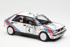 Lancia Delta HF 4WD #4 M. Alen / I. Kivimaki Martini Rally 1000 Lakes 1987 Kyosho 1:18 08960B Kovina – slika 6 od 8