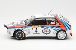 Lancia Delta HF Integrale Evo Martini #4 D. Auriol / B. Occelli Winner Rally Monte Carlo 1992 Kyosho 1:18 08348A Kovina – slika 4 od 8