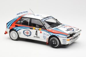 Lancia Delta HF Integrale Evo Martini #4 D. Auriol / B. Occelli Winner Rally Monte Carlo 1992 Kyosho 1:18 08348A Kovina – slika 6 od 8