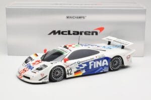 McLaren F1 GTR BMW Motorsport #42 J. Lehto / S. Soper / N. Piquet 24 Hours of Le Mans 1997 Minichamps 1:18 530133742 Kovina – slika 8 od 8