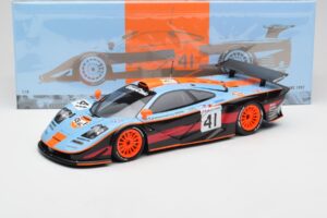 McLaren F1 GTR Gulf #41 P. Gounon / S. Oloffson 24 Hours of Le Mans 1997 Minichamps 1:18 530133741 Kovina – slika 8 od 8