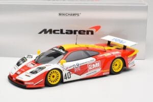 McLaren F1 GTR Gulf Team Davidoff #40 D. O'Rourke / G. Sugden / J. Auberlein 24 Hours of Le Mans 1998 Minichamps 1:18 5301338 – slika 8 od 8