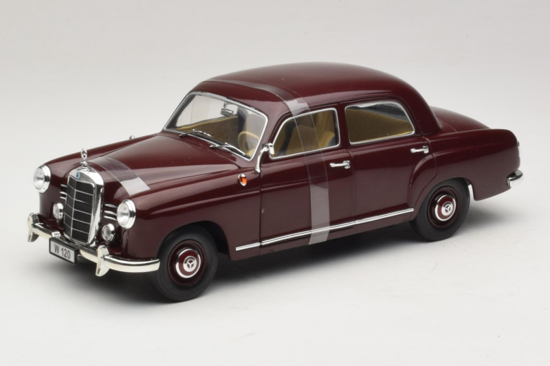 Mercedes 180 Ponton Temno Rdeč Revell 1:18 08876 Kovina