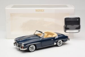 Mercedes 190 SL W121 Middle Blue Norev 1:18 183403 Kovina – slika 8 od 8