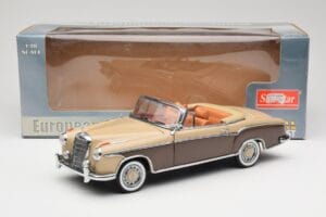 Mercedes 220 SE W128 Kabriolet Bronasto Rdeča Sun Star 1:18 3572 Kovina – slika 8 od 8