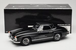 Mercedes 300 SL W198 Roadster With Hardtop Črn Minichamps 1:18 180039040 Kovina – slika 8 od 8