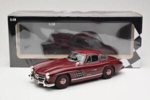 Mercedes 300 SL W198 Gullwing Temno Rdeča Minichamps 1:18 110037218 Kovina – slika 8 od 8