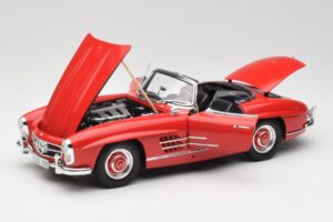 Mercedes 300 SL W198 Roadster Rdeč s Trdim Strešnim Vstavkom Minichamps 1:18 180039041 Kovina – slika 2 od 8