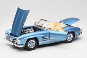 Mercedes 300 SL W198 Roadster Hardtop Light Blue Metallic Minichamps 1:18 180039042 Kovina – slika 2 od 9