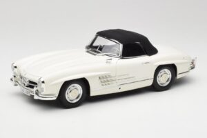 Mercedes 300 SL W198 Roadster Bel z Mehko Streho Minichamps 1:18 180039034 Kovina – slika 3 od 9