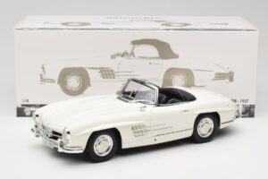 Mercedes 300 SL W198 Roadster Bel z Mehko Streho Minichamps 1:18 180039034 Kovina – slika 9 od 9
