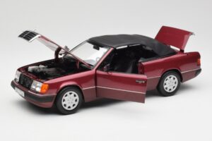 Mercedes 300CE-24 A124 Kabriolet Almandine Rdeč Metalik Norev 1:18 B66040616 Kovina – slika 2 od 8