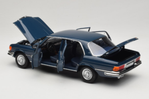 Mercedes 350 SEL W116 Hansa Blue Norev 1:18 183976 Kovina – slika 5 od 8