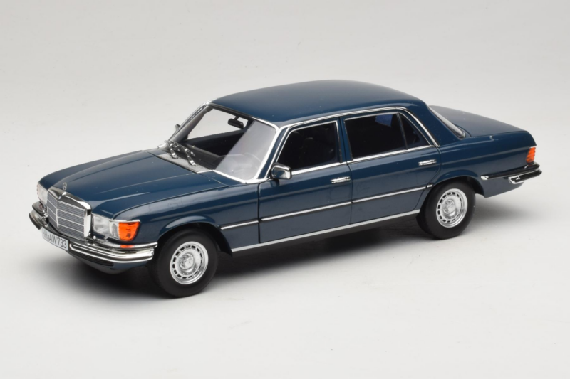 Mercedes 350 SEL W116 Hansa Blue Norev 1:18 183976 Kovina