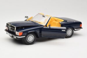 Mercedes 350 SL R107 Temno Modra Sun Star 1:18 MB003 Kovina – slika 2 od 8