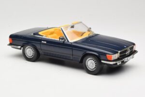 Mercedes 350 SL R107 Temno Modra Sun Star 1:18 MB003 Kovina – slika 6 od 8