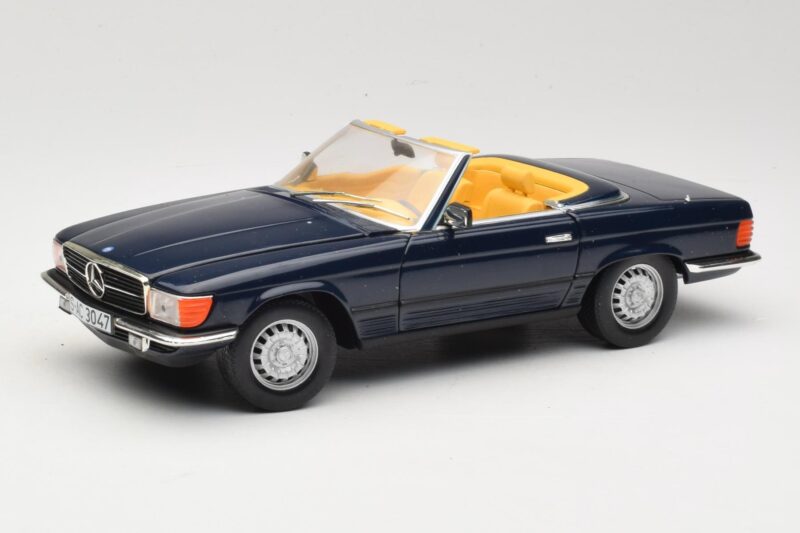 Mercedes 350 SL R107 Temno Modra Sun Star 1:18 MB003 Kovina