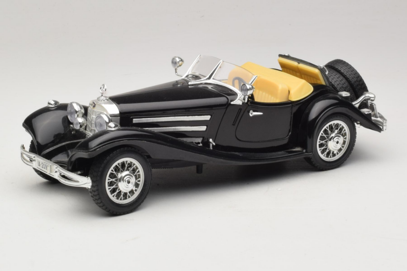 Mercedes 500K Roadster Črn Bburago 1:18 3020-P2 Kovina