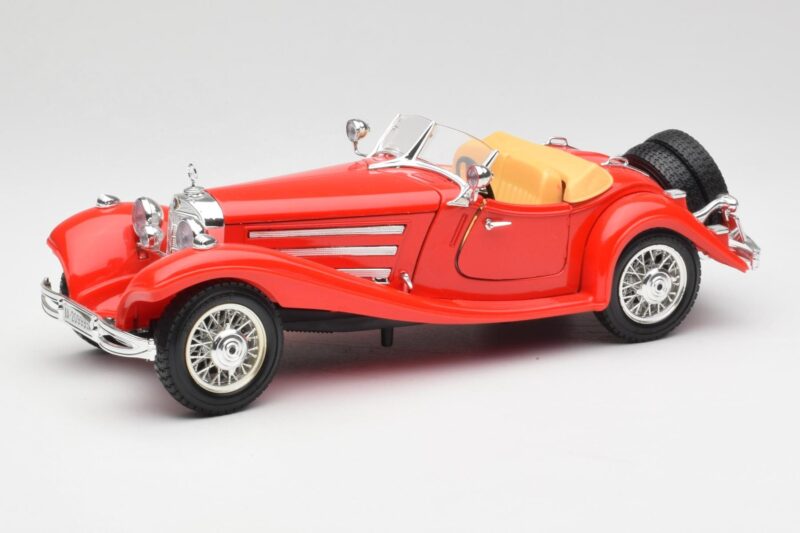 Mercedes 500K Roadster Rdeč Bburago 1:18 3020 Kovina