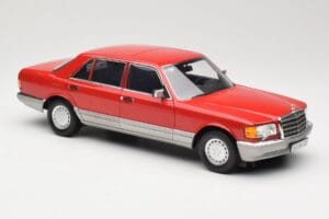 Mercedes 560 SEL W126 Rdeč Norev 1:18 183463 Kovina – slika 6 od 8