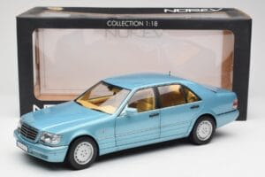 Mercedes S500 W140 Turkizna Metallic Norev 1:18 183561 Kovina – slika 8 od 8