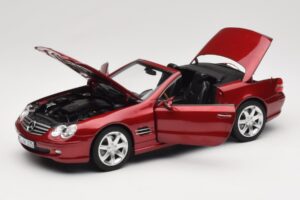 Mercedes SL 500 R230 Red Metallic Omejena Izdaja Norev 1:18 183841 Kovina – slika 2 od 8