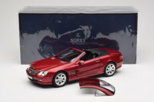 Mercedes SL 500 R230 Red Metallic Omejena Izdaja Norev 1:18 183841 Kovina – slika 8 od 8