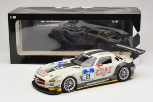 Mercedes SLS AMG GT3 #21 Rowe Racing M. Zehe / M. Hartung ADAC 24h Nurburgring 2012 Minichamps 1:18 151123121 Kovina – slika 6 od 6