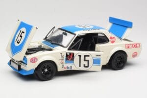 Nissan Skyline 2000GT-R KPGC10 #15 K. Takahashi Nissan Works JTCC 1972 Kyosho 1:18 08122B Kovina – slika 2 od 8
