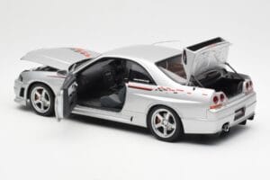 Nissan Skyline GT-R R33 R-Tune Srebrna AUTOart 1:18 77326 Kovina – slika 5 od 8