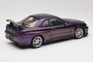 Nissan Skyline GT-R R34 V-Spec Midnight Vijolična AUTOart 1:18 77305 Kovina – slika 3 od 8