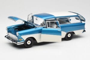 Opel Rekord P1 Caravan Modra Metalik Minichamps 1:18 180043210 Kovina – slika 2 od 8