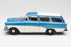 Opel Rekord P1 Caravan Modra Metalik Minichamps 1:18 180043210 Kovina – slika 4 od 8