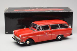 Opel Rekord P1 Caravan Feuerwehr Neuenkirchen Minichamps 1:18 180043291 Kovina – slika 8 od 8