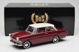 Opel Rekord P2 Temno Rdeč & Bel BoS Models 1:18 BOS415 Smola – slika 6 od 6