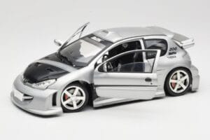 Peugeot 206 MTK Srebrna Solido 1:18 1817 Kovina – slika 2 od 8