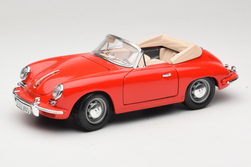 Porsche 356B Kabriolet Rdeč Tchibo 1:18 45703 Kovina